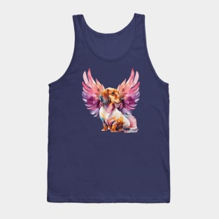 Watercolor Dachshund Angel 4 Tank Top